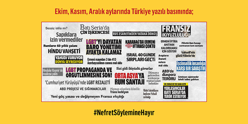 Basında nefret söylemi: Ekim, Kasım, Aralık aylarından örnekler